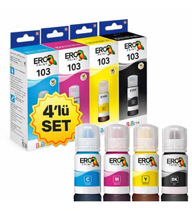 Epson EcoTank L3210 Yazıcı İçin Muadil 4 Renk Mürekkep Set