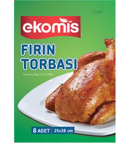 Fırın Torbası 8 Adet 25 x 38 cm Mikrodalga Uyumlu Isıya Dayanıklı Tek Kullanımlık Pişirme Torbası Tavuk, Et, Balık ve Sebzeler için
