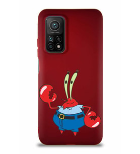 Xiaomi Mi 10T Pro Soft Premier Kapak Bay Yengeç Tasarımlı Silikon Kılıf - Mürdüm (Şeffaf)