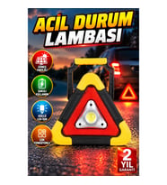 Güneş Enerjili Şarjlı LED Reflektör İkaz Lambası Çok Fonksiyonlu Üçgen Uyarı Işığı