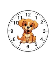 Köpek Model Duvar Saati - Köpekli Saat (Çok Renkli)