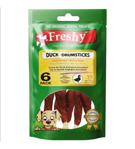 Freshy Duck Drumstick Ördek Eti Kaplı Kalsiyum But Köpek Ödülü 6 Adet 90 Gr (STD)
