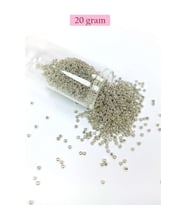 Dökme Cam Kum Boncuk (11/0) 2 mm - 20 Gram - Gümüş - BNC022