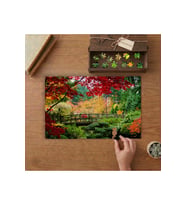 Manzara - Ağaçlar - Köprü Tasarımı 240 parça Ahşap Puzzle Ahşap Kutuda MP08401