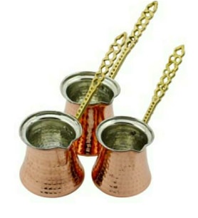 Nikel 3 Boy Cezve Takımı Bakir Cezve Ymnbakircilik (Sarı)