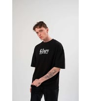 Erkek Tişört Yazlık Bisiklet Yaka Baskılı Kısa kol T-Shirt - Siyah