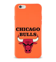 Apple iPhone 6 S Uyumlu Lansman Kılıf Chicago Bulls Tasarımlı Altı Kapalı İçi Kadife Kaplı  Kapak (Şeffaf)