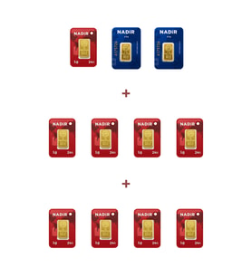 Nadir Gold 24 Ayar 14 Gram Külçe Altın (2 Adet 2,5 Gram Külçe Altın + 9 Adet 1 Gram Külçe Altın )