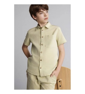 Defacto Oversıze Muslin Yeşil Erkek Çocuk Gömlek H3486A8/GN740