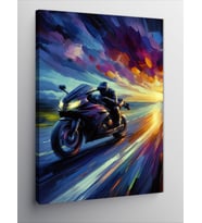 Kanvas Tablo Hızlı Motosiklet Yarışı
