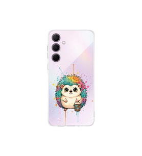 Samsung Galaxy A36 4G ile Uyumlu Splash Kirpi Tasarımlı Şeffaf Silikon Kılıf