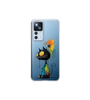 Xiaomi Mi 12T ile Uyumlu Splash Kedi Tasarımlı Şeffaf Silikon Kılıf