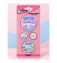 Kuromi & Hello Kitty Lisanslı 4'lü Rozet Set