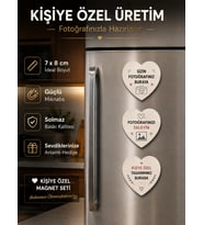 3'lü Kalp Fotoğraf Magneti Kişiselleştirilebilir İstenilen Fotoğraflarla Özel Hediye Seti