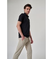 Exuma Erkek Siyah Polo Yaka Tişört 1412034