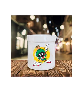 Beyaz Marvin The Martian Baskılı Seramik Küllük