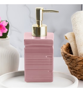 Porsima 3206 Seramik Sıvı Sabunluk - Tezgah Üstü Banyo Mutfak Lavabo Sabunluğu - 275 cc Pudra