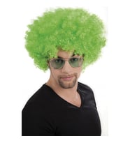 Yeşil Renk Kıvırcık Afro Bonus Peruk