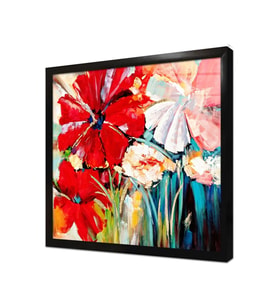 Tablosan Modern Çiçek Çerçeveli Cam Tablo
