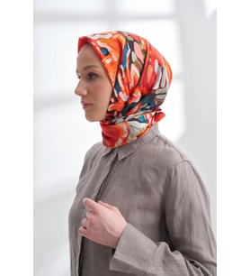 PREMIUM COLLECTION CROWN DESEN TWILL İPEK EŞARP - 4328-567