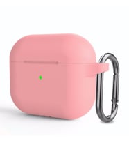 Microsonic Apple AirPods 3 Askılı Mat Silikon Kılıf Pembe