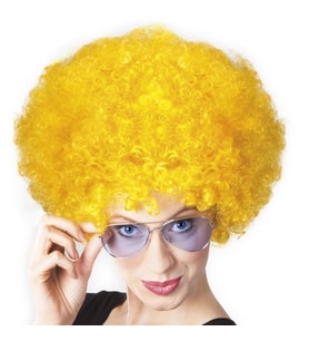 Mey İthalat® Sarı Renk Kıvırcık Afro Bonus Peruk