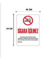 6 Adet Sigara İçilmez Kişiselleştirilebilir Sticker, 16x24, 20x30 (A4), 30x42 (A3) Cm Boyut Seçeneklerinde Folyo Baskı Sticker