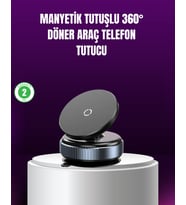 Northcity Araç İçi Manyetik Telefon Tutucu 360° Döner Vakumlu Stand - 16 Mıknatıslı Telefon Sabitleyici