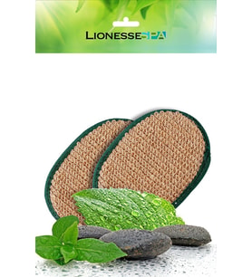 Lionesse Spa Masaj Etkili Ramie İkili Duş Kesesi (R-407) (Kahverengi)