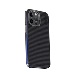 Joko Apple İphone 15 Pro Max Kılıf Aramid 600d Kevlar Karbon Fiber Magsafe Kapak - Lacivert