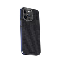 Joko Apple İphone 15 Pro Max Kılıf Aramid 600d Kevlar Karbon Fiber Magsafe Kapak - Lacivert