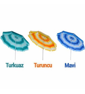 Tevalli 2 Metre Plaj Balkon Bahçe Şemsiyesi - Katlanır Plaj Bahçe Balkon Şemsiyesi (Mavi)