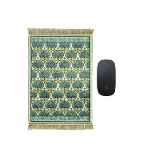 Bursa İpek Yeşil Dekoratif Küçük Halı Mousepad