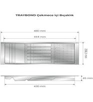 Mutfak Çekmece Içi Antresit Modüler Bıçaklık 20,5Cm X 48Cm (Boydan 4CM Kesilebilir)