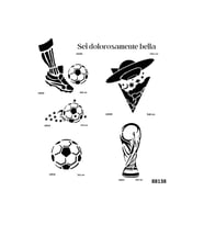 Futbol 6 Adet Stencil Dövme Kalıbı Spreysiz Sadece Şablon