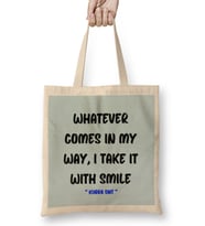 Smile Emoji Quotes Funny happy face love Sarcastic Gift Bez Çanta Uzun Saplı