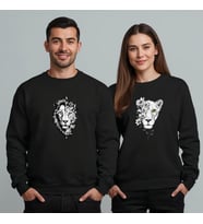 Sevgililer Günü Özel Kombin, 2 Ürün Bisiklet Yaka Sweatshirt (Siyah)