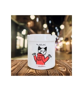 No Talk Me Im Angry Kedi Baskılı Seramik Küllük