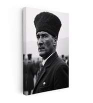 Kanvas Tablo Atatürk Kalpaklı Cephe Bakış Atatürk Tablosu Ev Ofis Duvar Dekoru