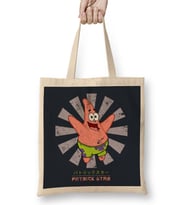 Patrick Star Retro Japanese Bez Çanta Uzun Saplı