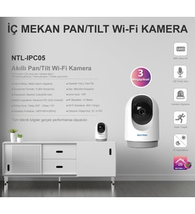 Neutron NTL-IP05-3MP 3mp Ultra HD Çift yönlü ses desteği 2.4GHZ Wi-Fi Micro SD Kart IP Kamera