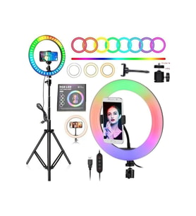 10 inç RGB LED Tripod Işık, Makyaj, Selfie ve Youtuber Kullanımı