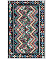 Eliana Home Baskılı, Yıkanabilir Kaymaz Taban Salon Halısı LNA1198 100x150 cm (Siyah)