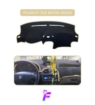 PEUGEOT 206 Büyük Ekran Uyumlu Torpido Örtüsü Güneşten Korur Kolay Montaj Tam Uyum T73
