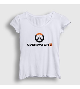 Presmono Kadın Beyaz Logo Oyun Overwatch T-Shirt 360941tt (Beyaz)