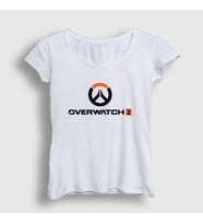 Presmono Kadın Beyaz Logo Oyun Overwatch T-Shirt 360941tt (Beyaz)