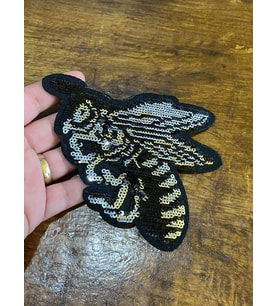 13X11 CM ÜTÜ İLE YAPIŞAN PUL PAYETLİ ARI ARMA DİKİŞ APLİKE