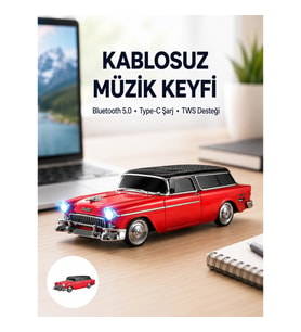 Mey İthalat® Vintage Tasarımlı LED Işıklı Bluetooth Hoparlör 10W