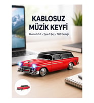 Mey İthalat® Vintage Tasarımlı LED Işıklı Bluetooth Hoparlör 10W