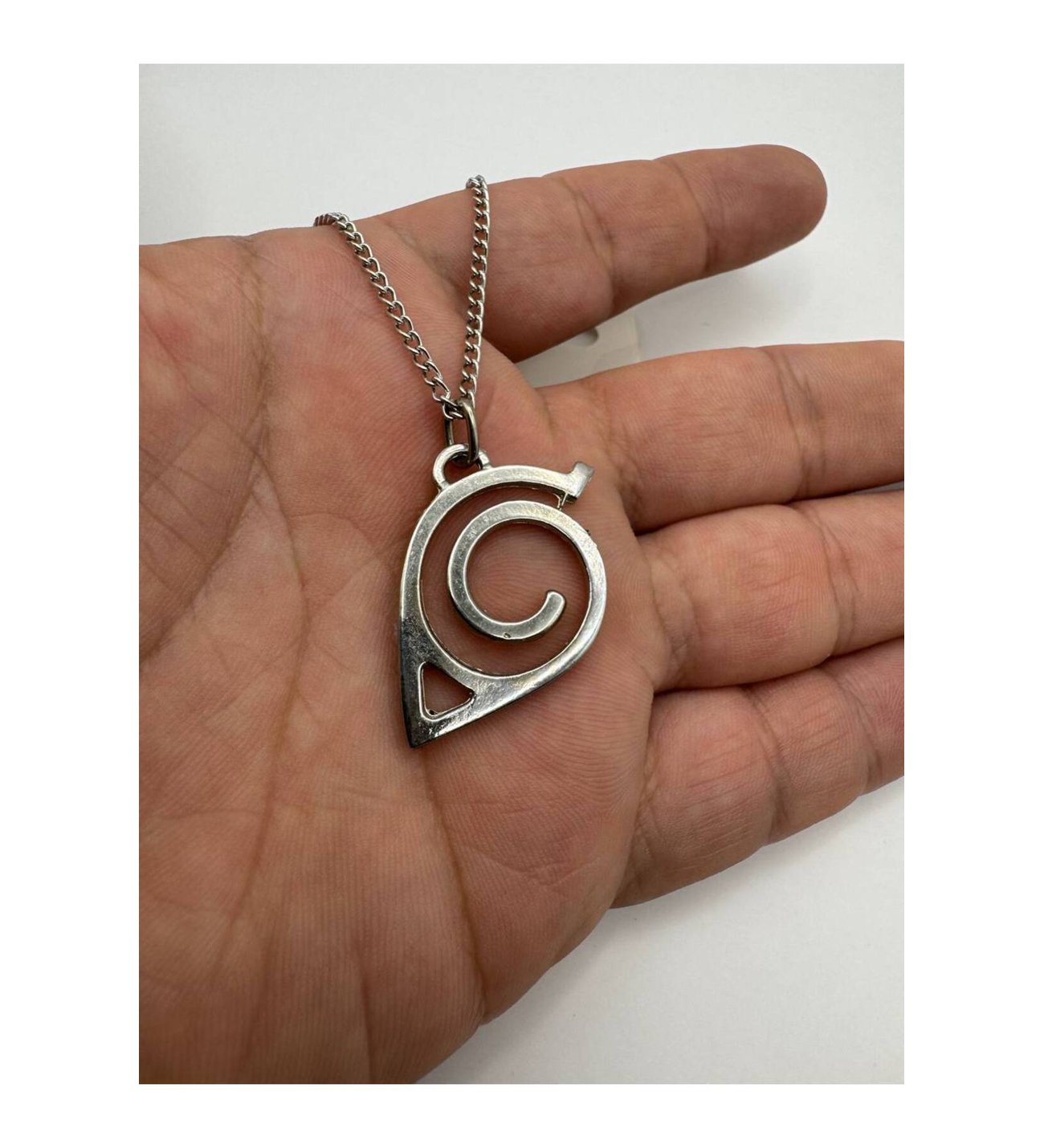 KONOHA VINTAGE Naruto Konoha Yaprağı Figürlü Unisex Kolye – 60 cm Zincirli Metal
